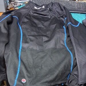 Men's Black and Blue Motorcycle Freez-out Thermal Protection Top
